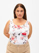 Blomstret tanktop i viskose, White AOP flower, Model image number 0