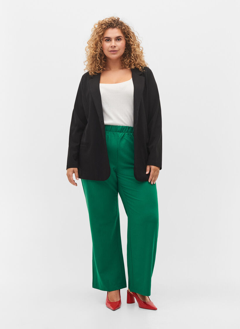 Løse bukser med lommer, Verdant Green, Model image number 0