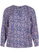 FLASH - Langærmet bluse med print, Strong Blue Flower, Packshot image number 0