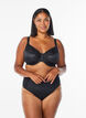 Full cover high support bh med blondedetalje, Sort, Model image number 1