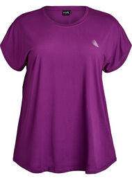 Ensfarvet tr&aelig;nings t-shirt, Lilla