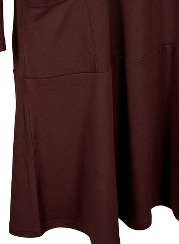 Jerseykjole med høj hals og lommer, Fudge, Packshot image number 3