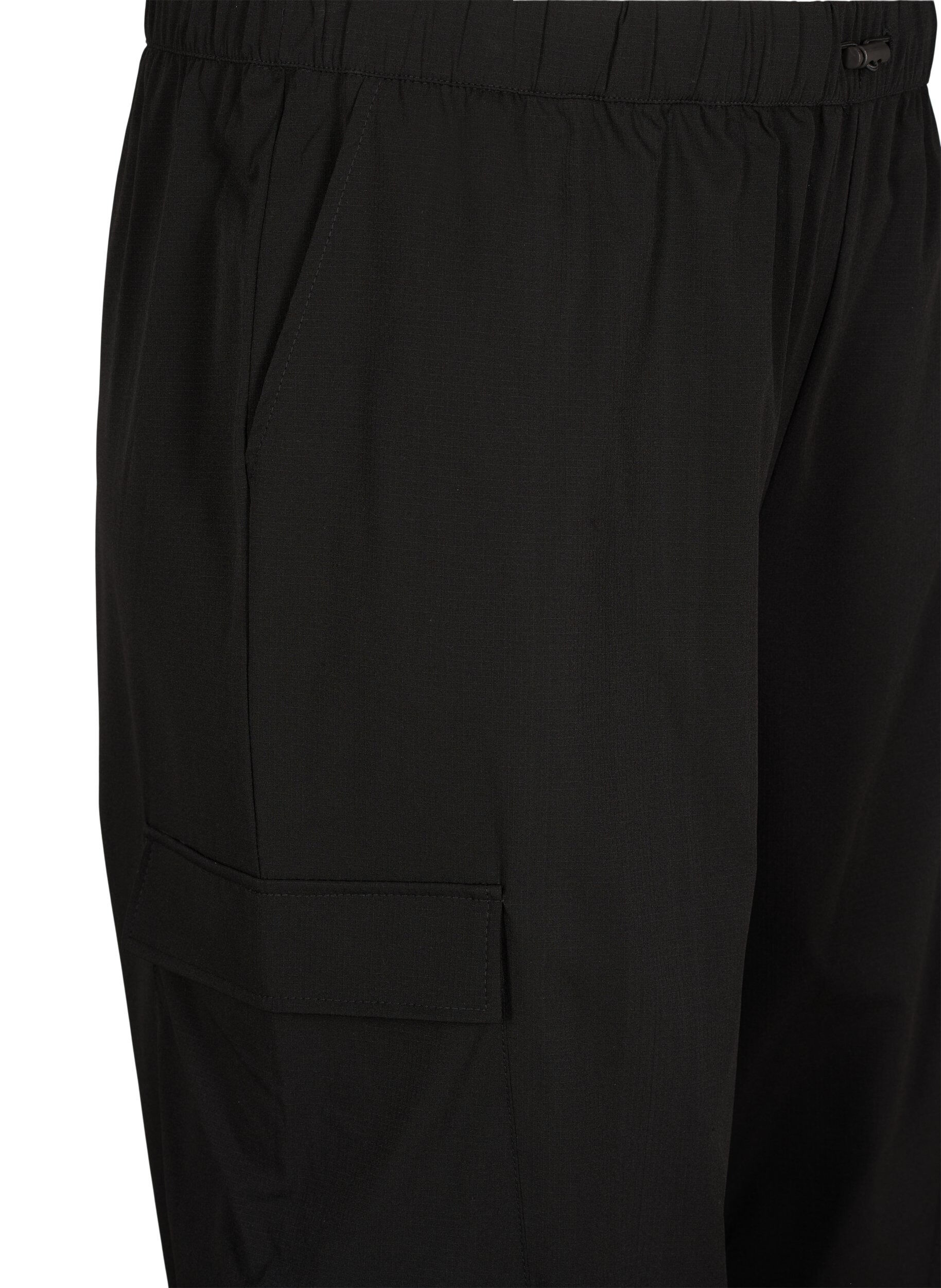 Zizzi Trackpants med cargolommer, Sort, Packshot image number 3