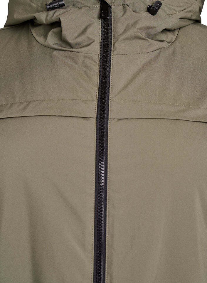 Let vatteret parka med h&aelig;tte , Gr&oslash;n, Packshot image number 2
