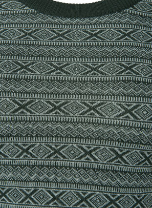 Mønstret skiundertrøje med uld, Deep Lake Comb, Packshot image number 2