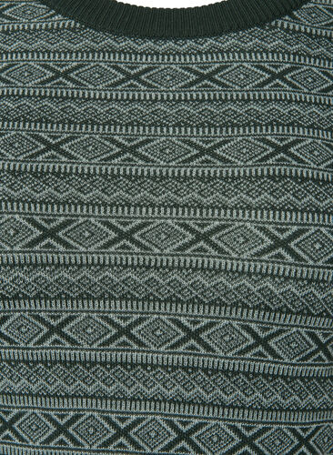 Mønstret skiundertrøje med uld, Deep Lake Comb, Packshot image number 2