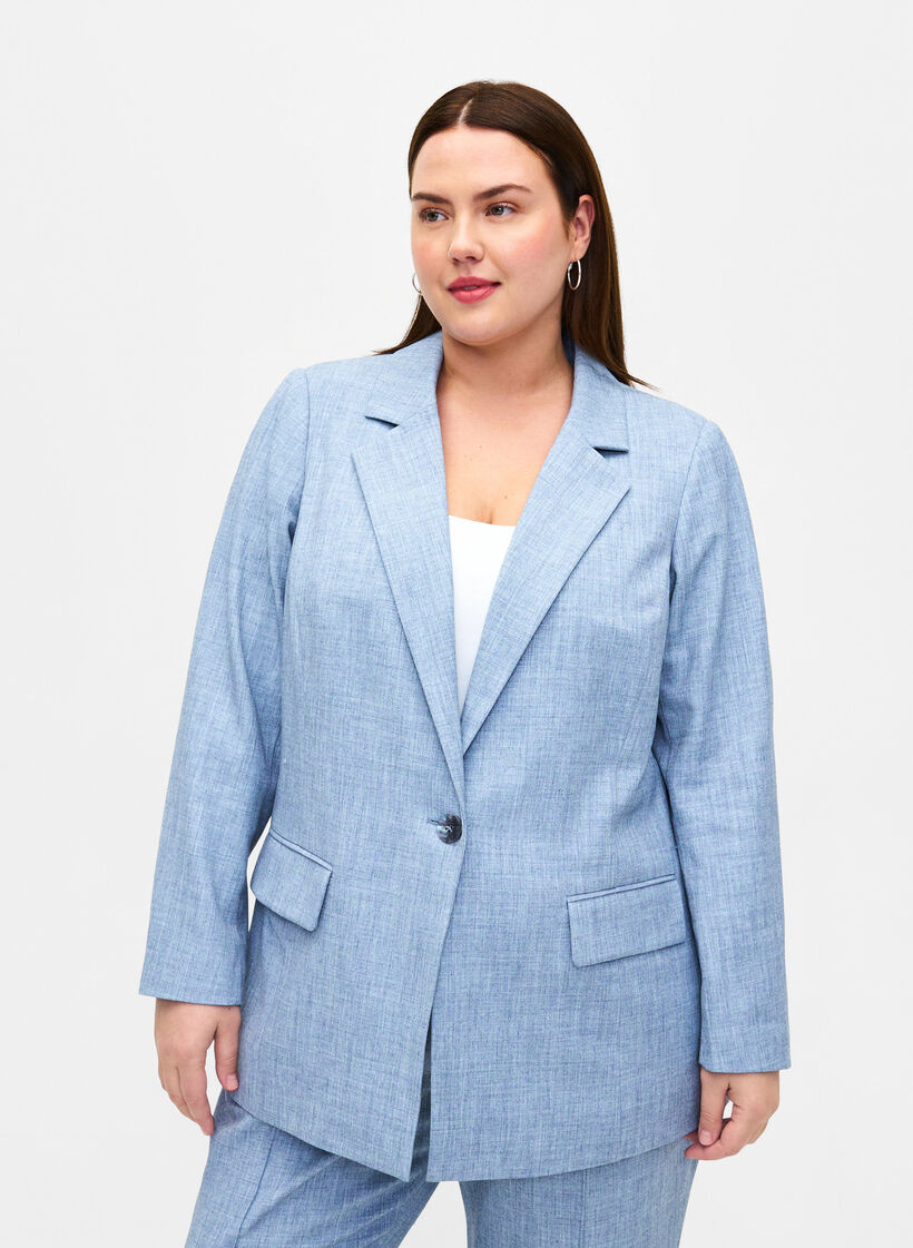 Meleret blazer med knaplukning, Infinity , Model image number 0
