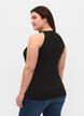 Ribbet tanktop i bomuld, Black, Model image number 1