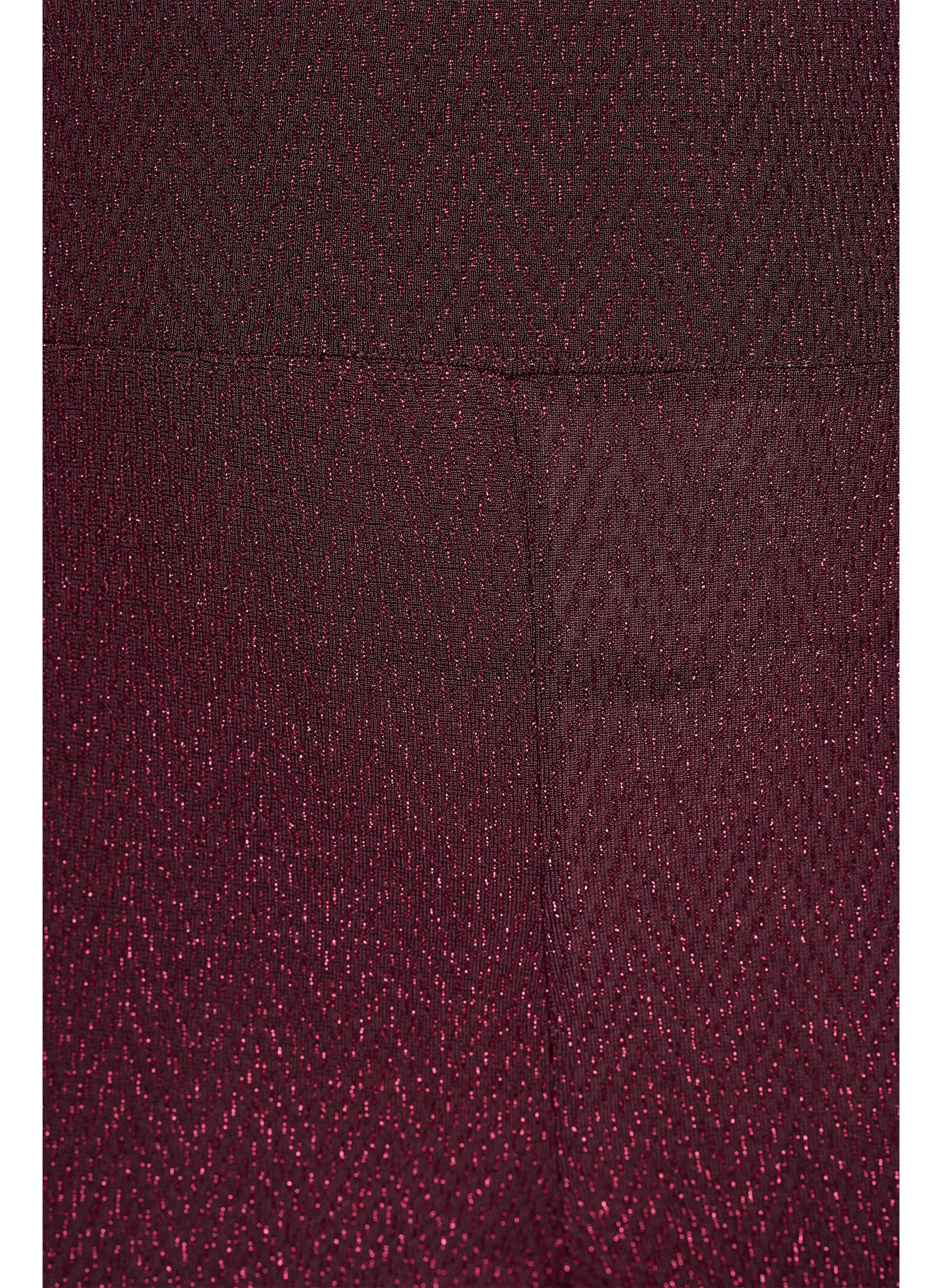 Zizzi Leggings med glitterm&oslash;nster, M&oslash;rk Bordeaux, Packshot image number 2