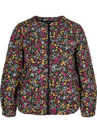 Kort jakke med lommer og blomsterprint, Black Ditzy Flower