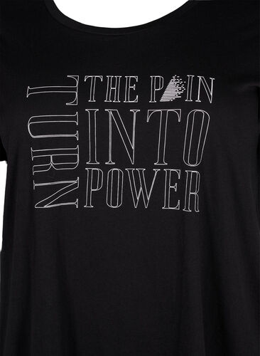 Trænings t-shirt med print, Black w. turn, Packshot image number 2