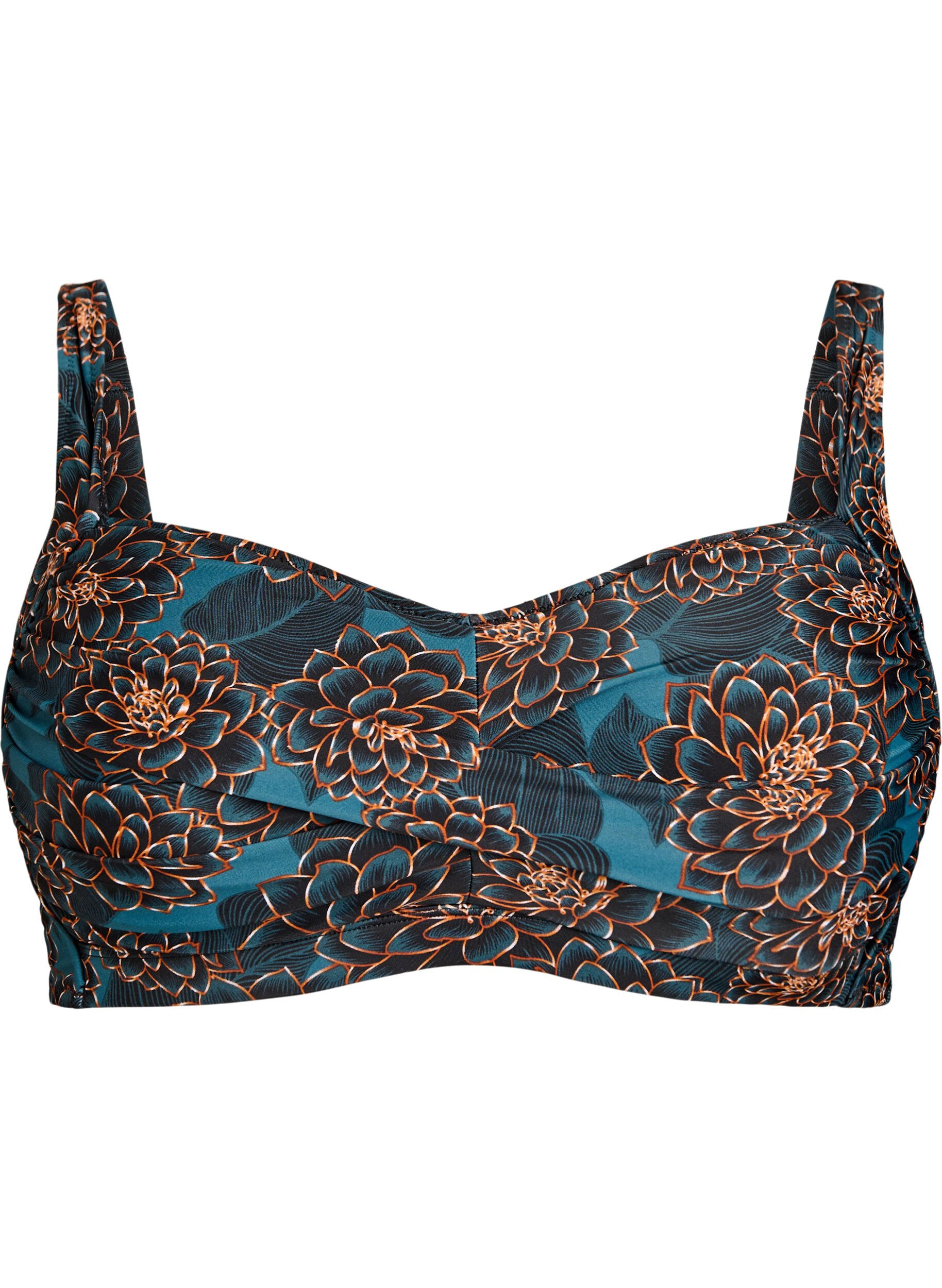 Bikini overdel med vattering og print