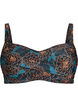 Bikini overdel med vattering og print, Bl&aring;, Packshot image number 0
