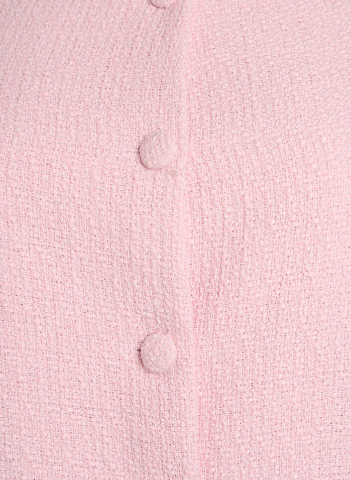 Boucl&eacute;jakke med fl&aelig;sedetaljer, Lyser&oslash;d, Packshot image number 2