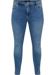 Super slim Amy jeans i bomuldsmix, Blue denim
