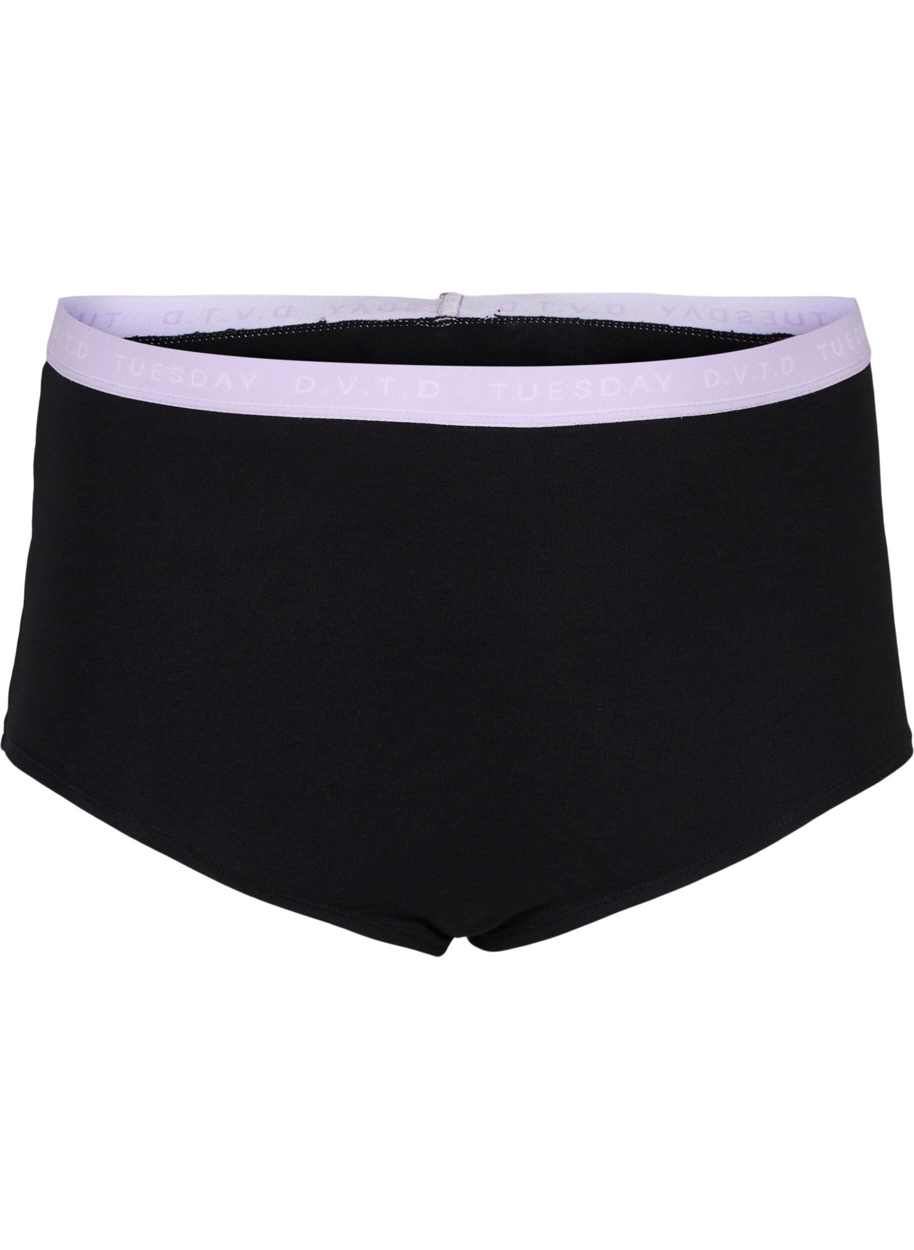 Zizzi 7-pak bomulds hipster med ugedage, Multi Pastel Pack, Packshot image number 3