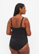 Vatteret badedragt med draperinger, Sort, Model image number 1