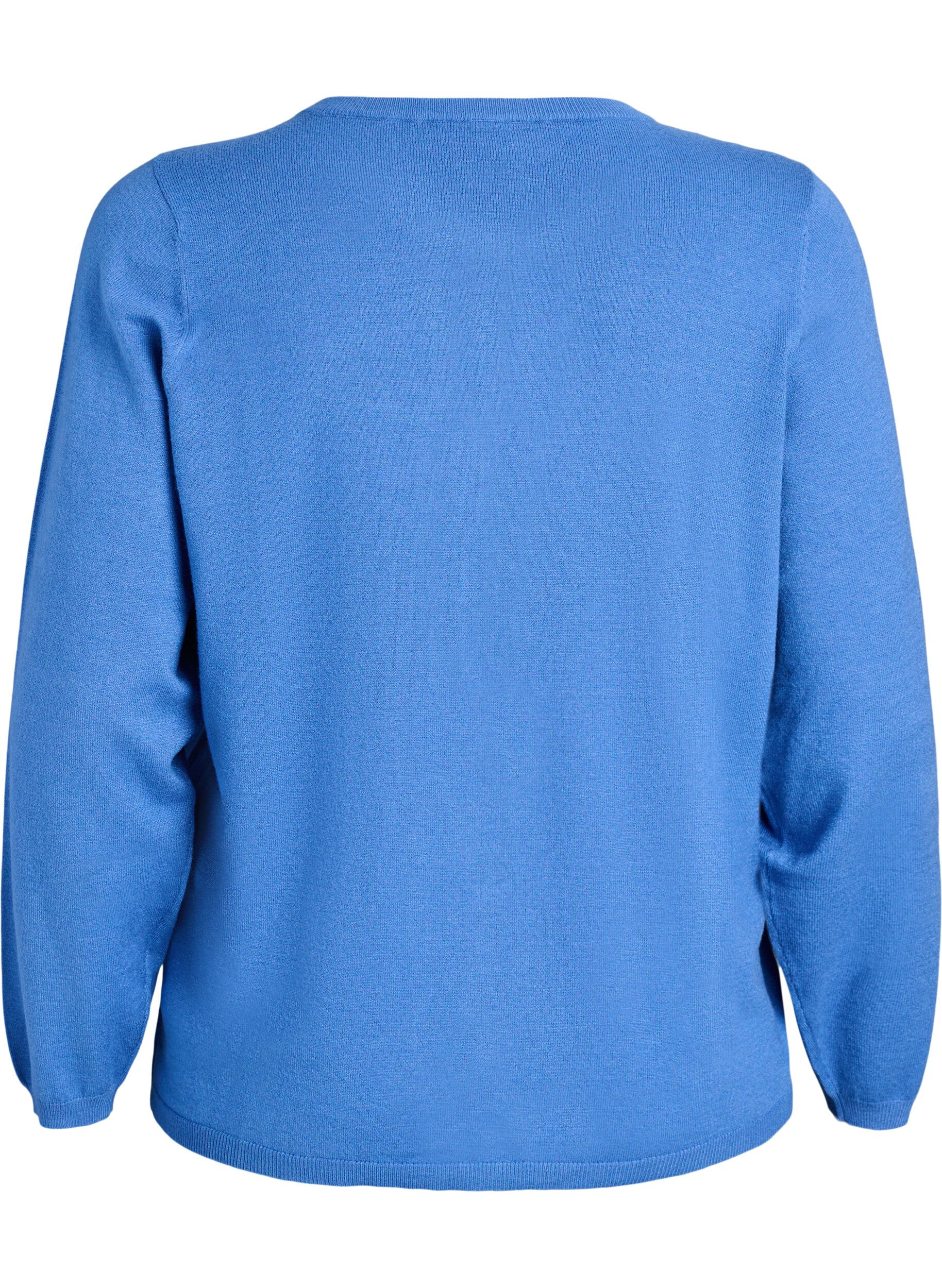 ZizziCardigan med runde knapper, Bl&aring;, Packshot image number 1