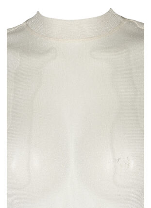 Mesh bluse med lurex, Birch ASS, Packshot image number 2
