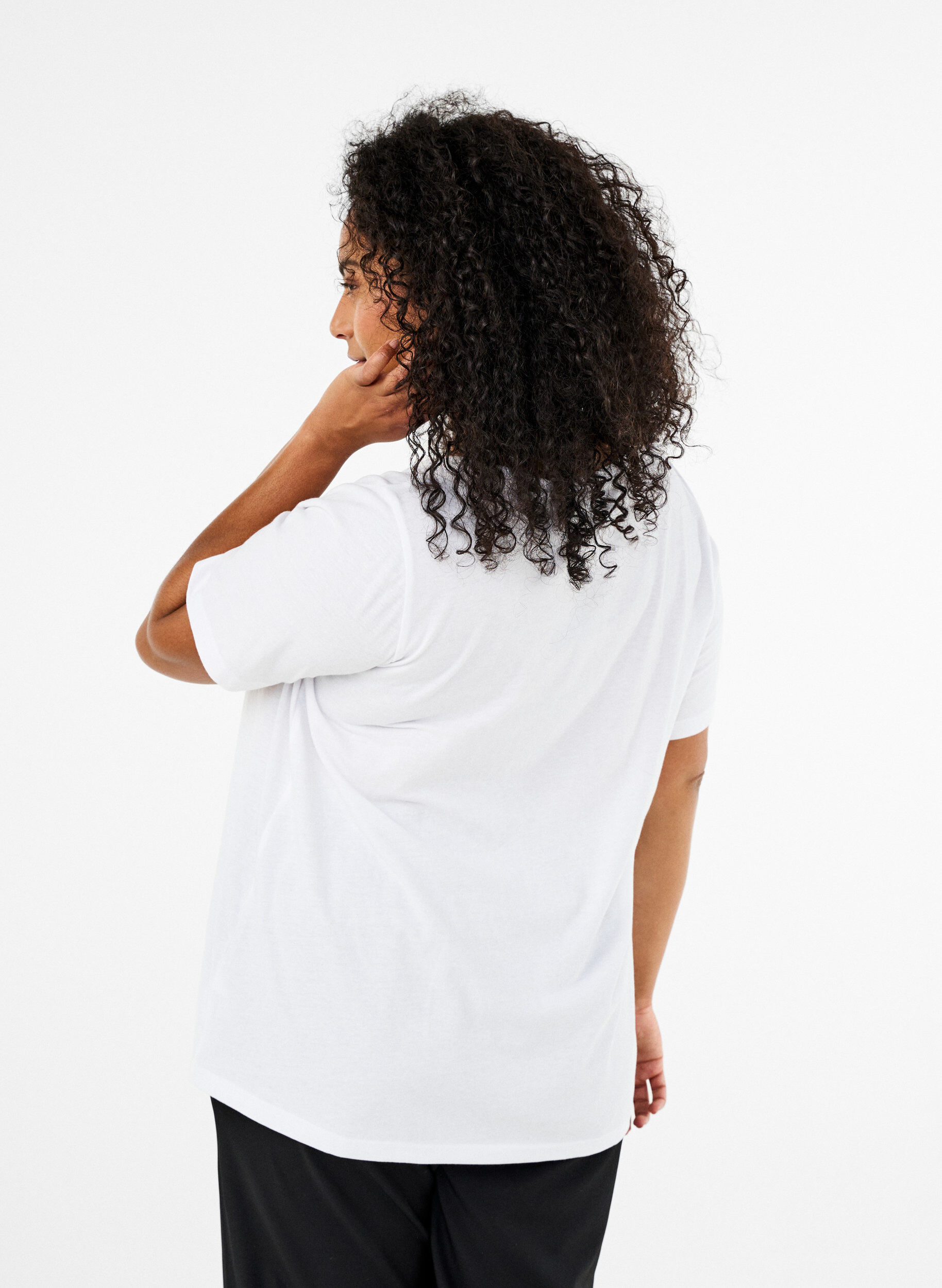 Zizzi FLASH - T-shirt med motiv, Hvid, Model image number 2