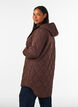 Mellemlang quiltet jakke med h&aelig;tte, Brun, Model image number 2