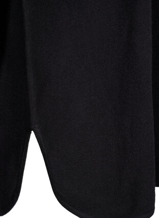 Strikbluse med raglanærmer, Black, Packshot image number 3