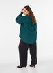 Skjortebluse med fl&aelig;sekrave og rynkedetaljer, Gr&oslash;n, Model image number 2