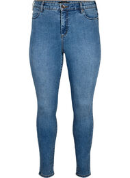 Amy jeans med høj talje og super slim fit, Blue denim