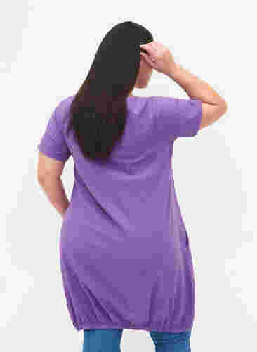 Kortærmet kjole i bomuld, Deep Lavender, Model image number 1