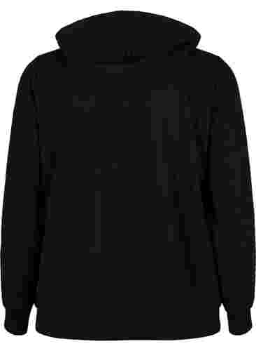 Struktureret sportscardigan med lynlås, Black, Packshot image number 1