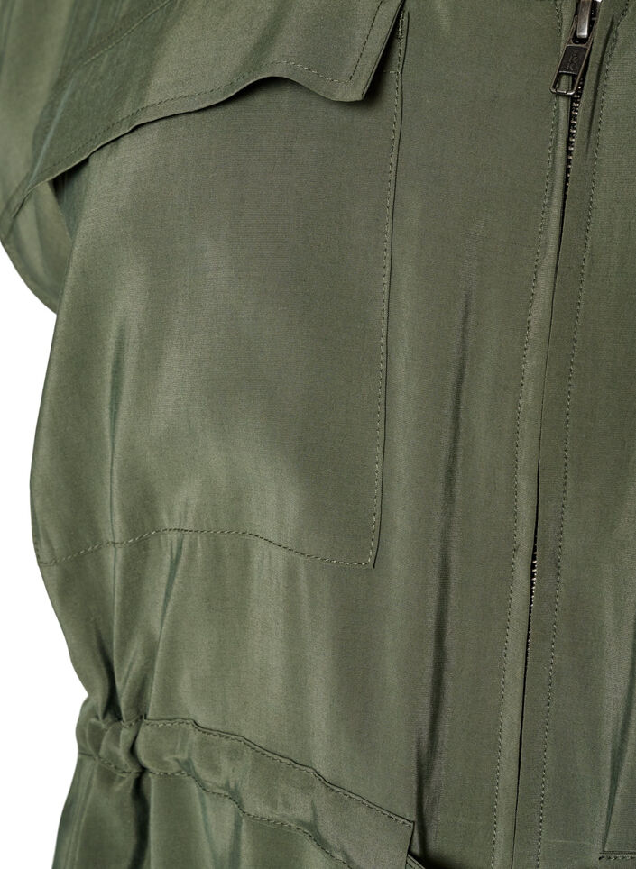 Vest i modal med lynl&aring;s og bindeb&aring;nd, Gr&oslash;n, Packshot image number 2