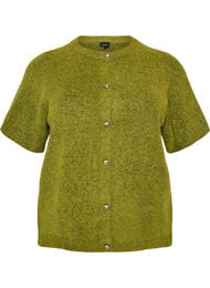 Strik cardigan med korte &aelig;rmer, Gr&oslash;n