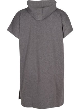 Lang sweatshirt med korte ærmer, Dark Grey Melange, Packshot image number 1
