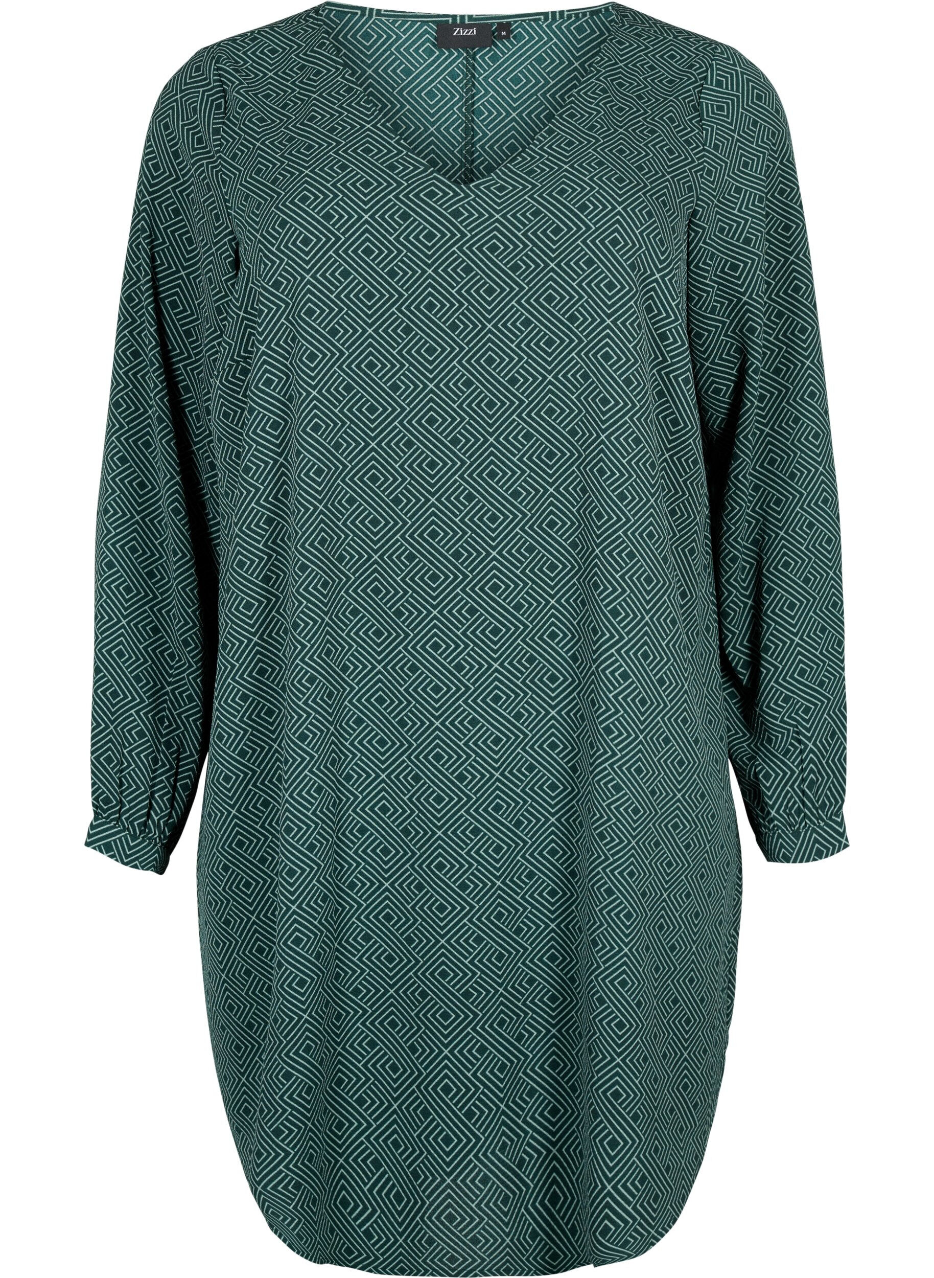 Zizzi V-hals kjole med print, Scarab Graphic AOP, Packshot image number 0