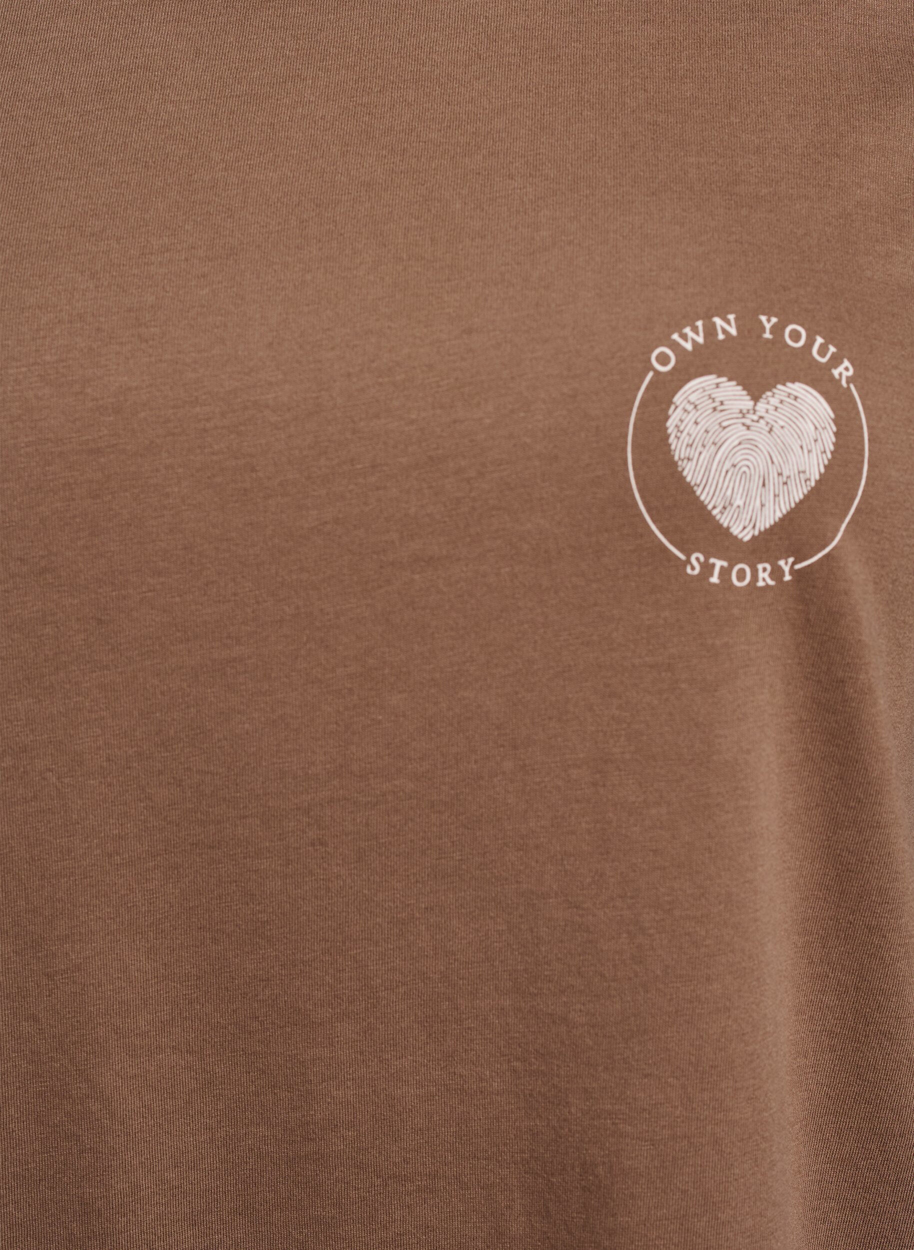 Zizzi FLASH - T-shirt med motiv, Brun, Packshot image number 2
