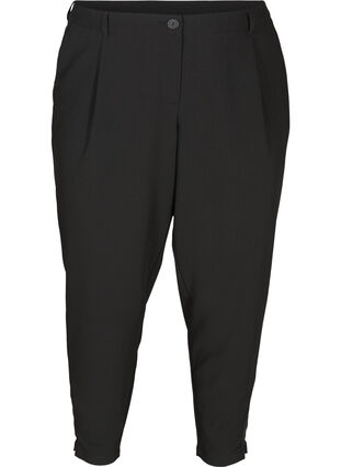 Cropped bukser i klassisk design , Black, Packshot image number 0