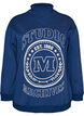 Sweatshirt med h&oslash;j hals og sporty frontmotiv, Bl&aring;, Packshot image number 0