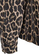 Denimjakke med leopardprint og brystlommer, Brun, Packshot image number 3