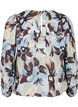 Langærmet bluse med print og knap, Grey Flower AOP, Packshot image number 1