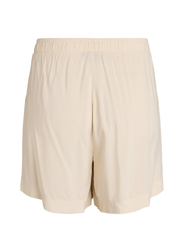 L&oslash;se natshorts i viskose med h&oslash;j talje, Beige, Packshot image number 1