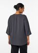 Skjortebluse med V-udsk&aelig;ring og 3/4-&aelig;rmer, Gr&aring;, Model image number 2