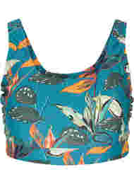 Printet bikini top med rund halsudskæring, Leaf Print