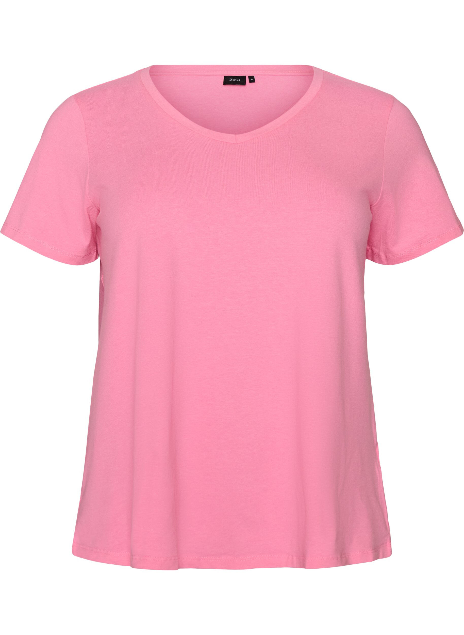 Ensfarvet basis t-shirt i bomuld