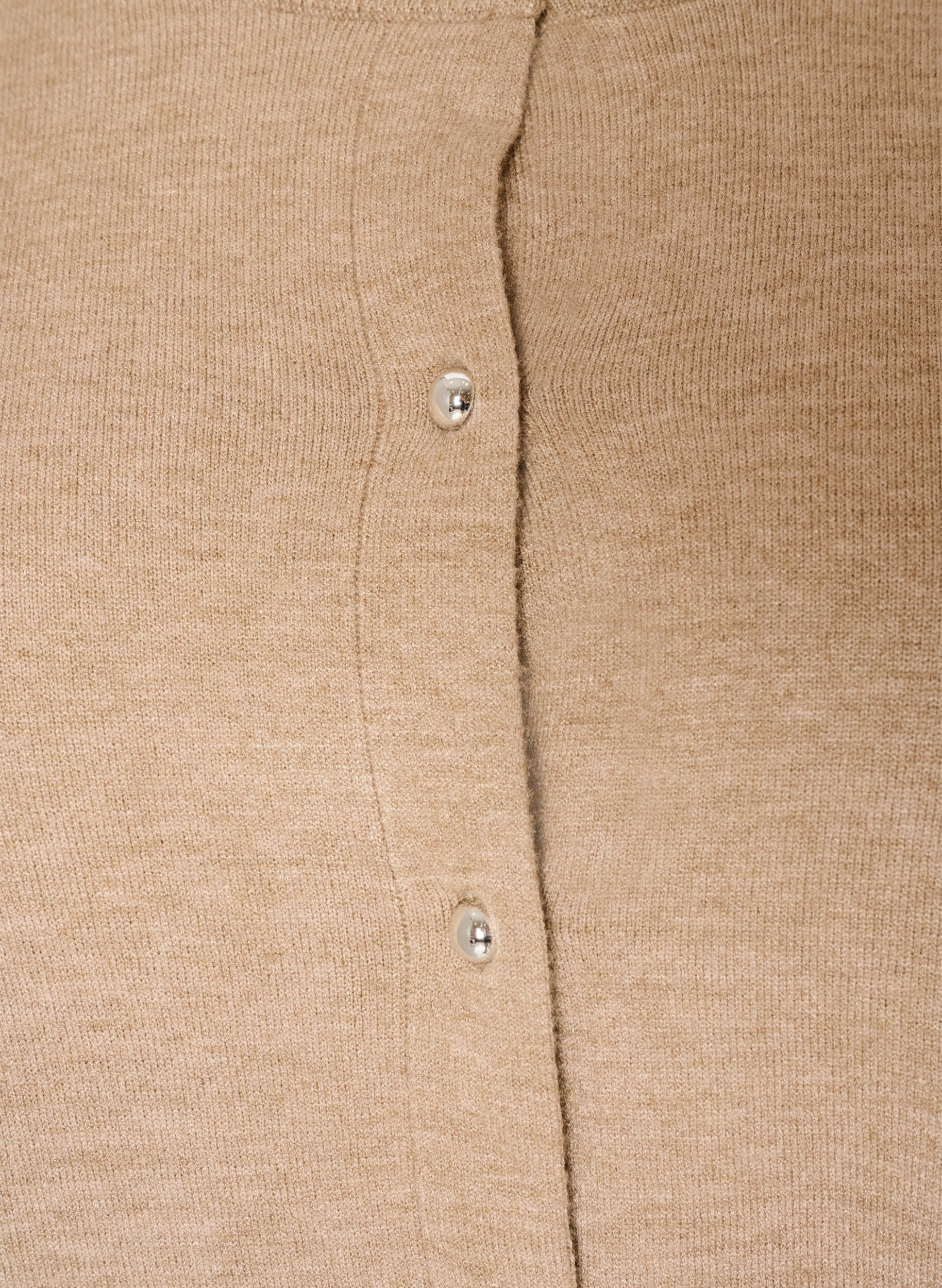 ZizziCardigan med runde knapper, Beige, Packshot image number 2