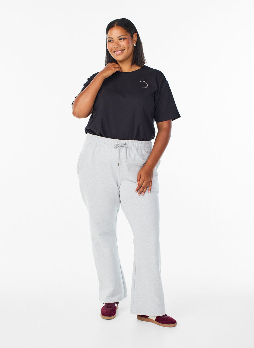 Sporty t-shirt i &oslash;kologisk bomuld, Sort, Model image number 1