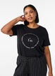 T-shirt med motiv, Sort, Model image number 0