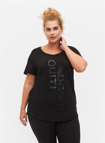 Trænings t-shirt med print, Black Don't Quit , Model image number 0