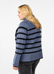 Stribet strikbluse med rullekrave, B.Sea w.BlackStripes, Model image number 1