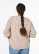 Cardigan med sl&oslash;jfeknapper og hulm&oslash;nster, Beige, Model image number 2