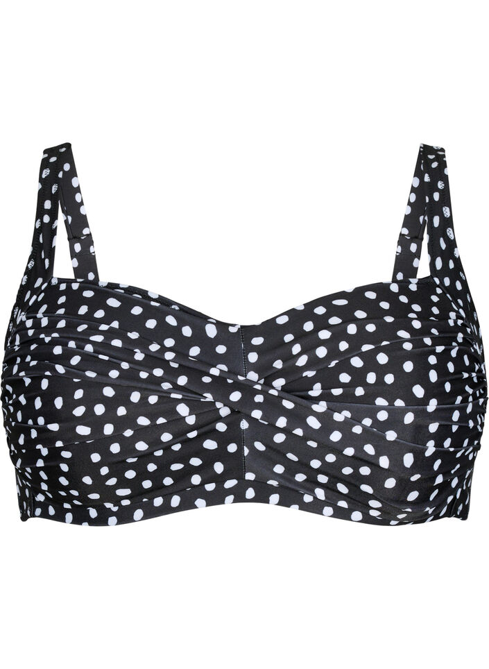 Printet bikini overdel, Black White Dot, Packshot image number 0